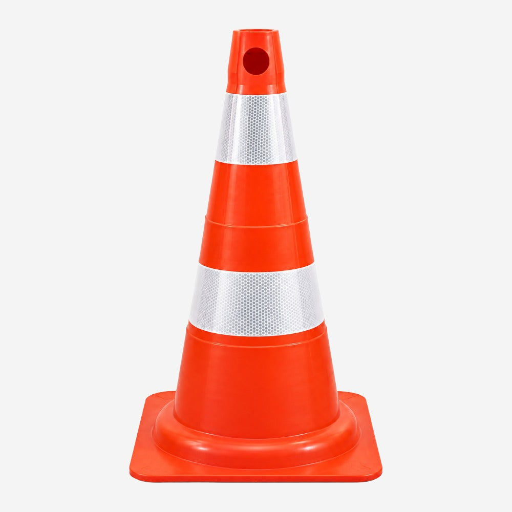 Cone de Sinalização NBR 15071 Tipo II 75cm Flexível Refletivo para Rodovias e Obras KTELI
