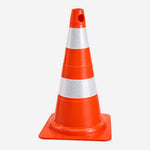 Cone de Sinalização NBR 15071 Tipo II 75cm Flexível Refletivo para Rodovias e Obras KTELI
