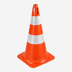 Cone de Sinalização Rígido 75cm Laranja e Branco para Obras, Vias e Estacionamentos KTELI