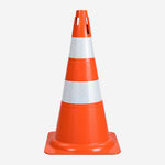 Cone de Sinalização Rígido 75cm Laranja e Branco para Obras, Vias e Estacionamentos KTELI