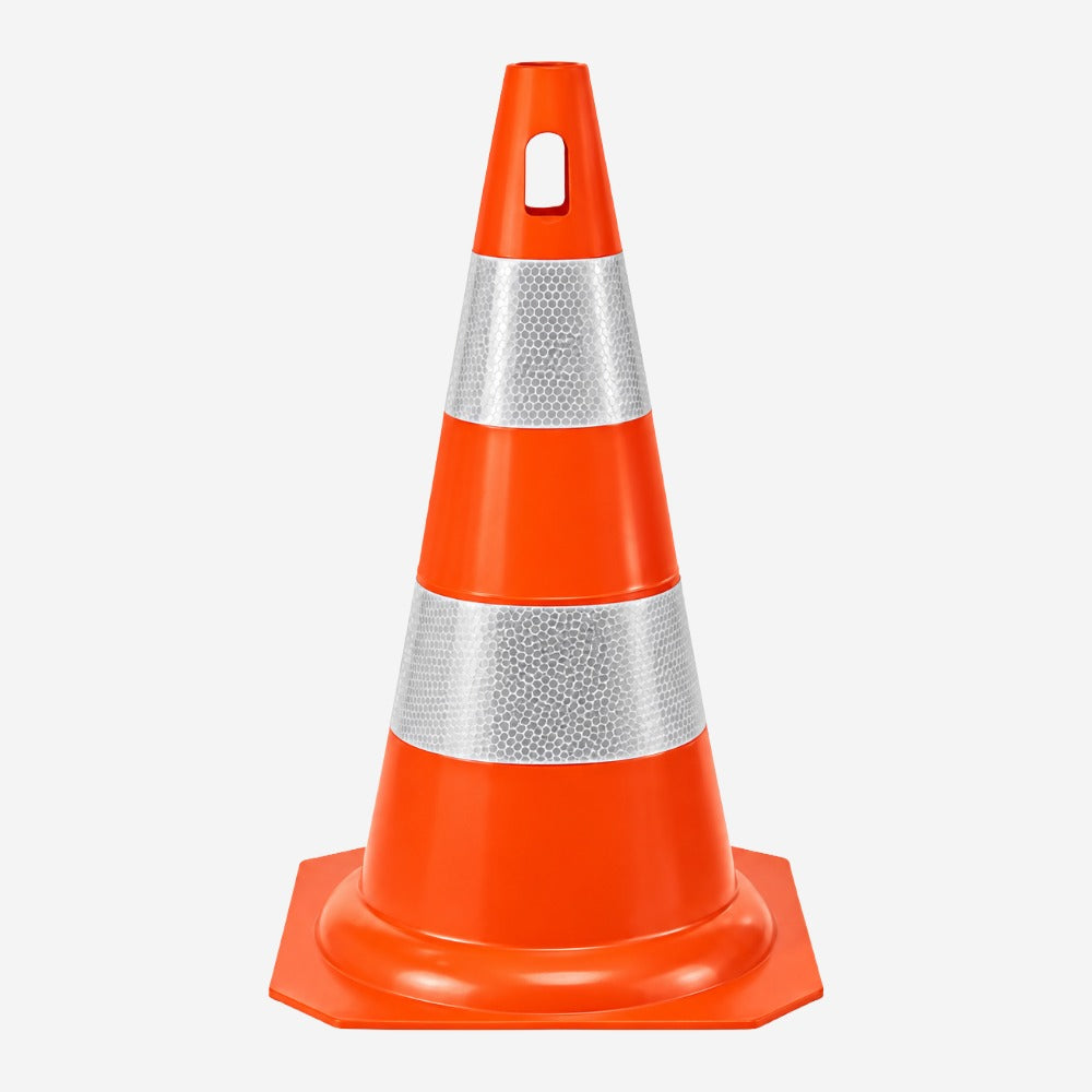Cone de Sinalização Rígido Refletivo 75cm Laranja Tipo II para Rodovias e Obras KTELI