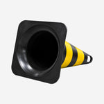 Cone de Sinalização Rígido Refletivo 75cm Preto Tipo II para Indústrias e Obras KTELI