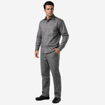 Conjunto Calça e Camisa NR10 Risco II ATPV 12,0 Manga Longa Cinza 100% Algodão Anti-chama Eqpro C.A 41146/41147