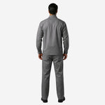 Conjunto Calça e Camisa NR10 Risco II ATPV 12,0 Manga Longa Cinza 100% Algodão Com Faixas Refletivas Amarelas Anti-chama Eqpro C.A 41146/41147