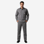 Conjunto Calça e Camisa NR10 Risco II ATPV 12,0 Manga Longa Cinza 100% Algodão Anti-chama Eqpro C.A 41146/41147
