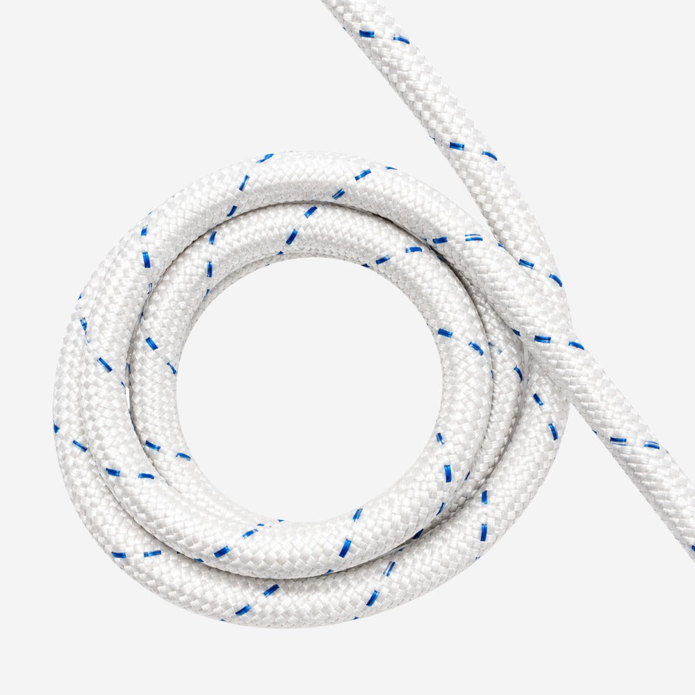 Corda NR18 12mm Branca e Azul para Trabalho em Altura com Alma em Poliamida e Capa Tripla em Poliéster Plasmódia 