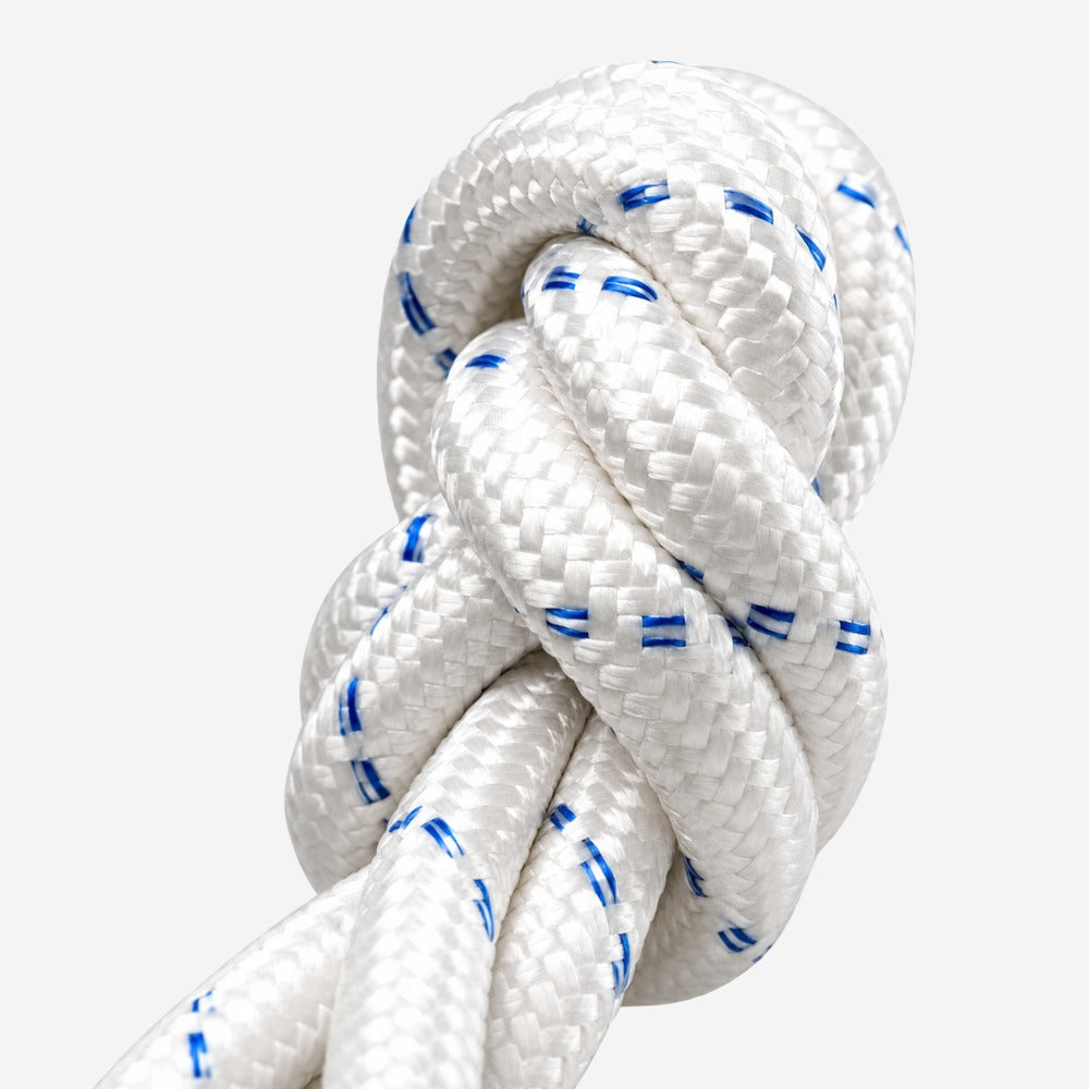 Corda NR18 12mm Branca e Azul para Trabalho em Altura com Alma em Poliamida e Capa Tripla em Poliéster Plasmódia 