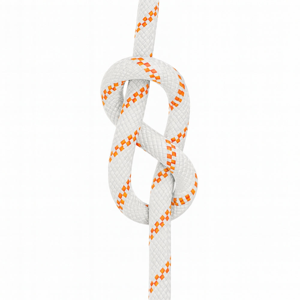 Corda Semi Estática 11,5mm Rolo com 100m Branca Com Filete Laranja Ultra Safe Viper USR009096