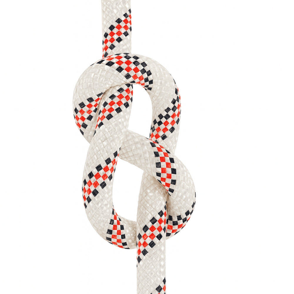 Corda Semi Estática 11mm Rolo com 100m Branca Com Filete Vermelho Ultra Safe Viper USR009124