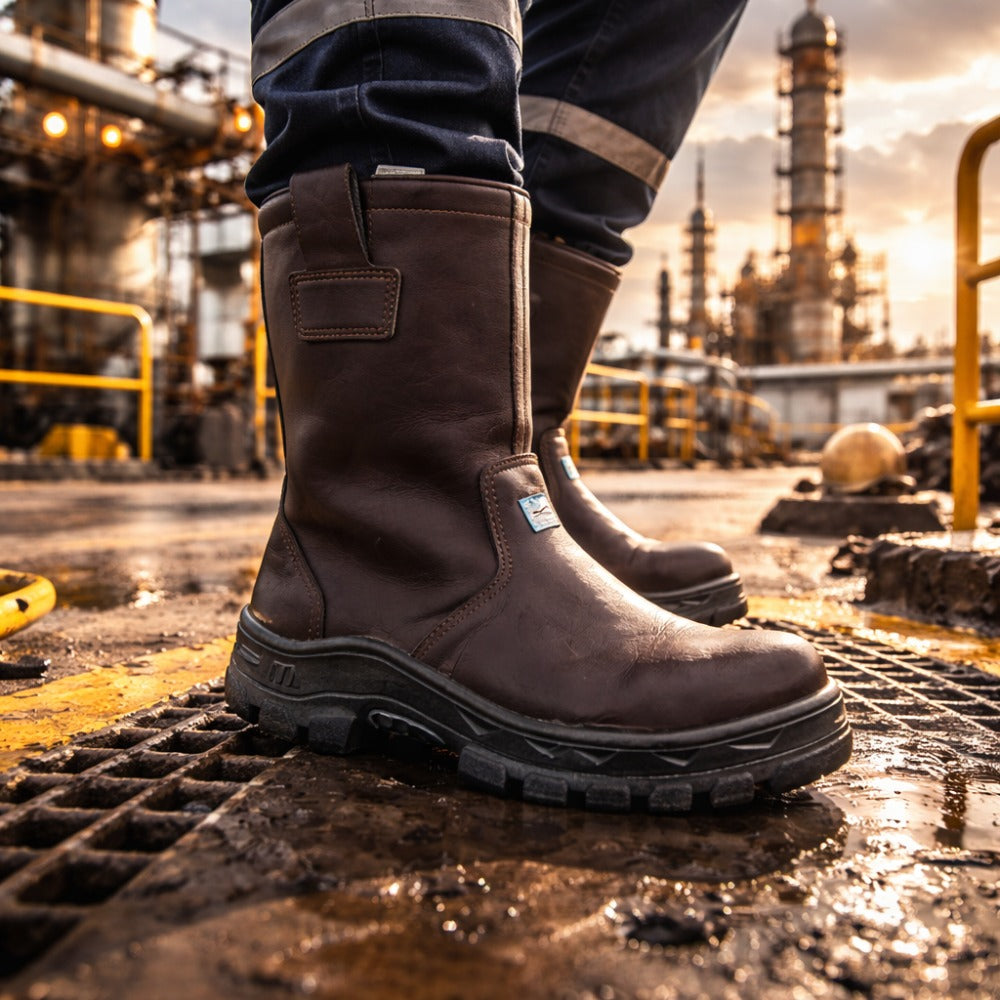 Coturno Petroleiro Com Alça Bico Composite Palmilha Antiperfuro Microfibra Marrom Marluvas 70C32 PET CPAP C.A 35719