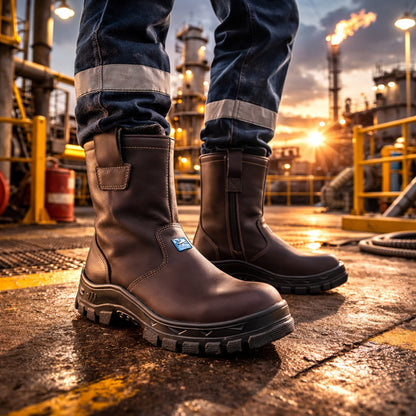 Coturno Petroleiro Com Alça Bico Composite Palmilha Antiperfuro Microfibra Marrom Marluvas 70C32 PET CPAP C.A 35719