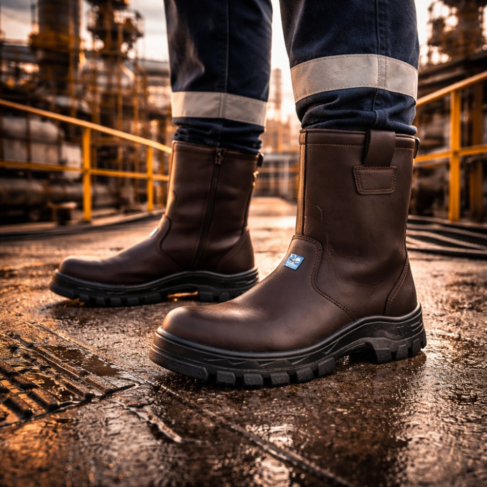 Coturno Petroleiro Com Alça Bico Composite Palmilha Antiperfuro Microfibra Marrom Marluvas 70C32 PET CPAP C.A 35719