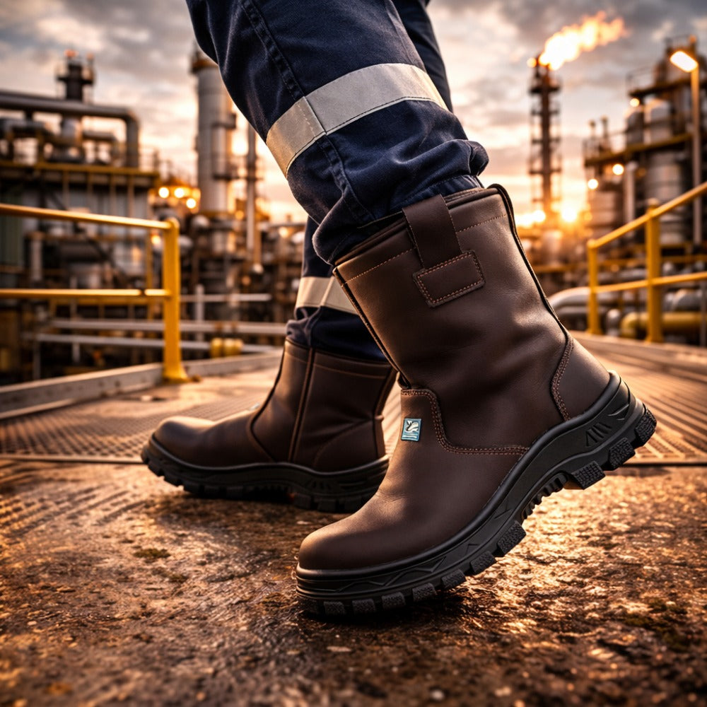 Coturno Petroleiro Com Alça Bico Composite Palmilha Antiperfuro Microfibra Marrom Marluvas 70C32 PET CPAP C.A 35719