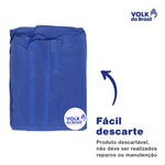 Macacão de Segurança Tecido Não Tecido Azul Capuz de Três Peças Fechamento em Zíper com Aba Protetora Punho e Tornozelo Ajustável Volk Covertech 200 18.87.111.02 C.A 39299