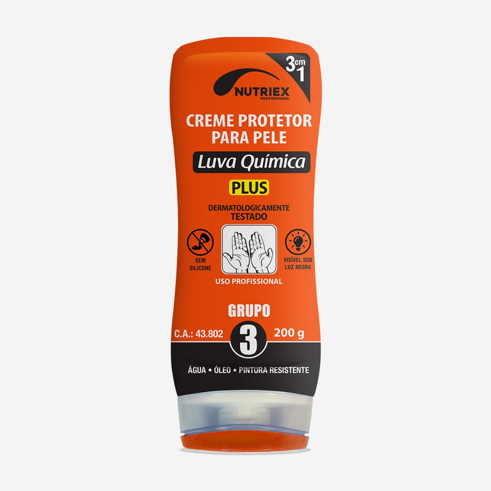 Creme de Proteção Para Mãos Luva Química Grupo 3 200g Nutriex Profissional 64717 CA 43802
