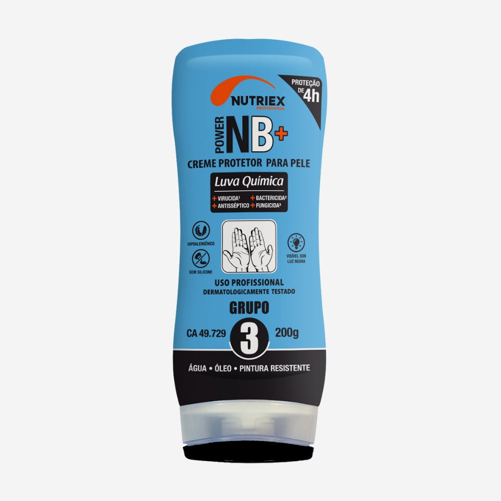 Creme de Proteção Para Mãos Luva Química Grupo 3 NB 200g Contra Bactérias e Microrganismos Nutriex Profissional 63651 CA 49729