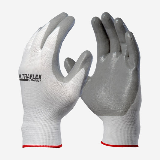 Luva de Proteção Multitato Altas Temperaturas 100º C Nylon Com banho Nitrílico Cinza Danny Ultraflex DA-12.600 C.A. 8084