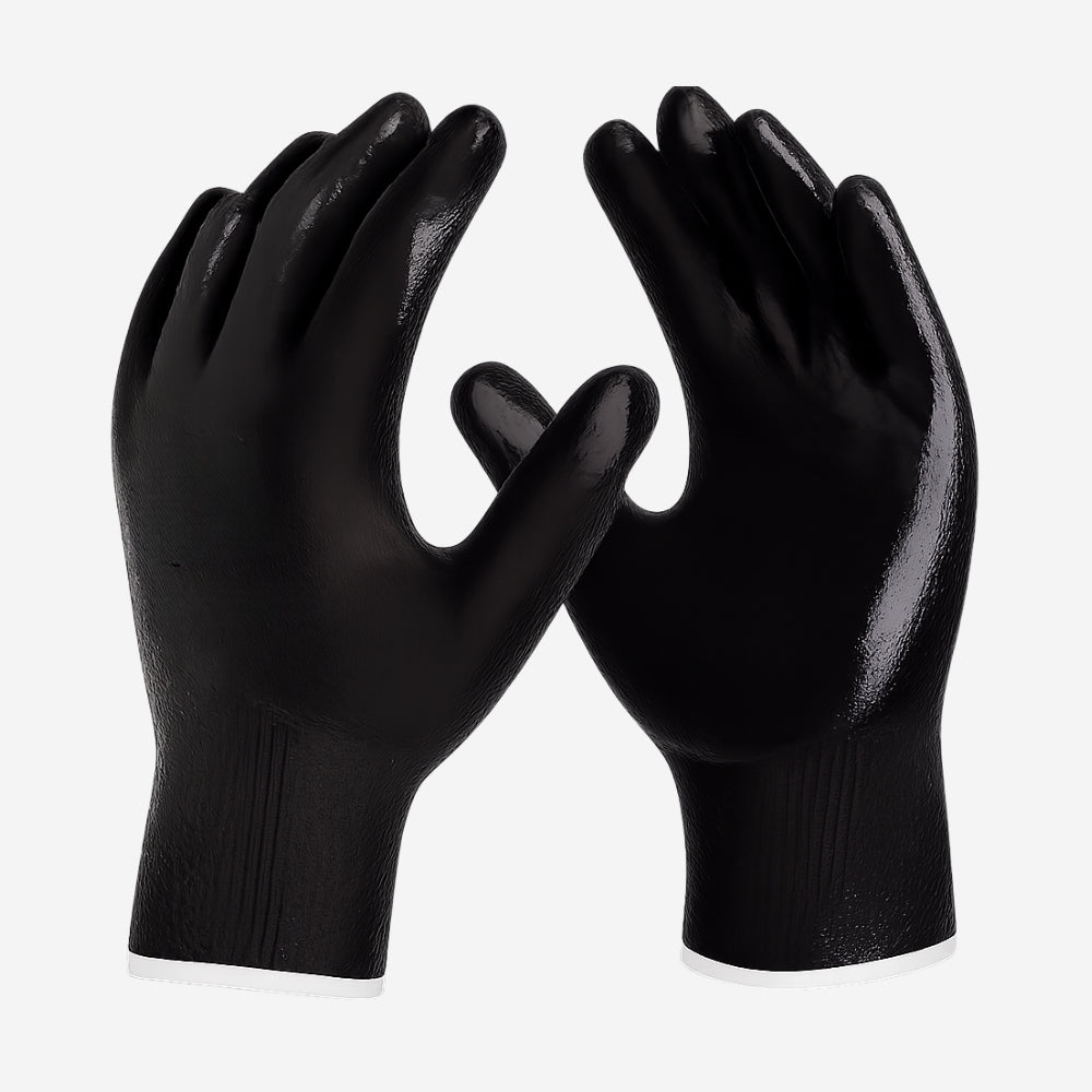 Luva de Proteção Multitato Altas Temperaturas 100º C Nylon Com banho Nitrílico Preta Danny Ultrablack DA-12.600 C.A. 39176