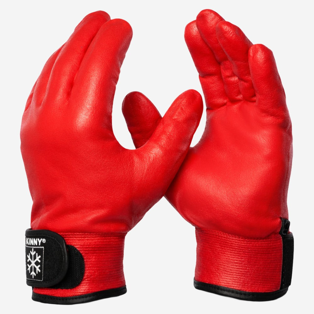 Luva de Proteção Baixas Temperaturas Até -30º C Borracha Nitrílica Vermelha Com Forro em Poliéster Punho Velcro Danny Canadá DA-23.600 C.A 37935