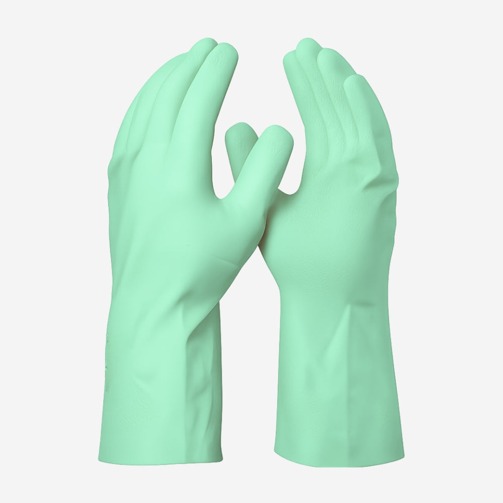 Luva de Proteção Limpeza Produtos Químicos Látex Verde Com Forro Danny DA-300 CA 13301
