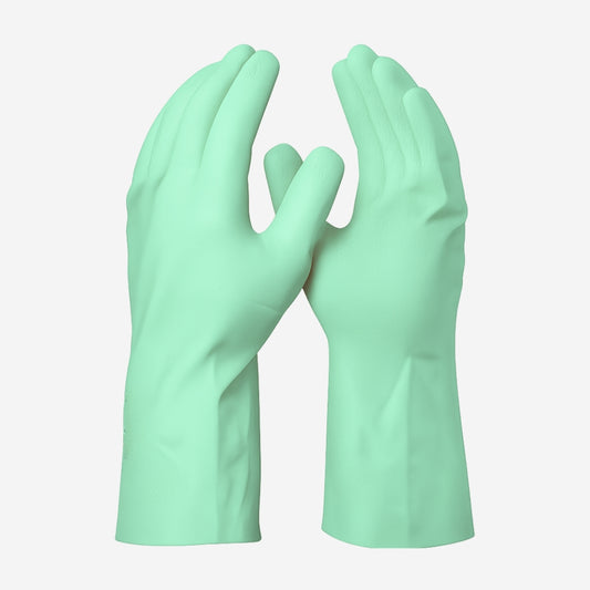 Luva de Proteção Limpeza Produtos Químicos Látex Verde Com Forro Danny DA-300 CA 13301