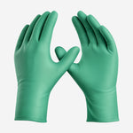 Luva Nitrílica Descartável Biodegradável Reforçada Antiestática Hipoalergênica Verde Caixa com 50 Danny Eco Sensiflex DA-90.114 CA 45796