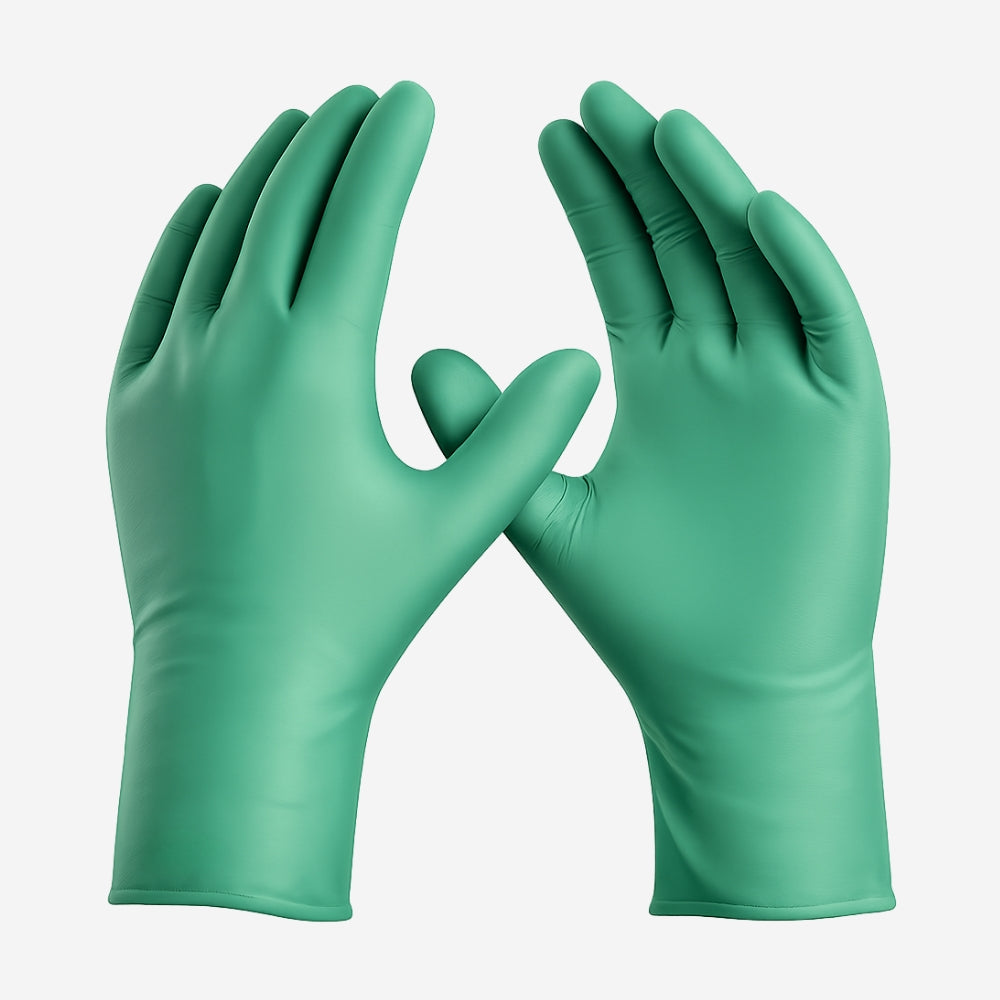 Luva Nitrílica Descartável Biodegradável Reforçada Antiestática Hipoalergênica Verde Caixa com 50 Danny Eco Sensiflex DA-90.114 CA 45796