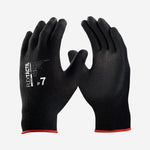 Luva de Proteção Multitato Abrasão Antiestática Tricotada em Nylon e Poliuretano Preto Danny Flextáctil DA-12.100BR C.A. 29014