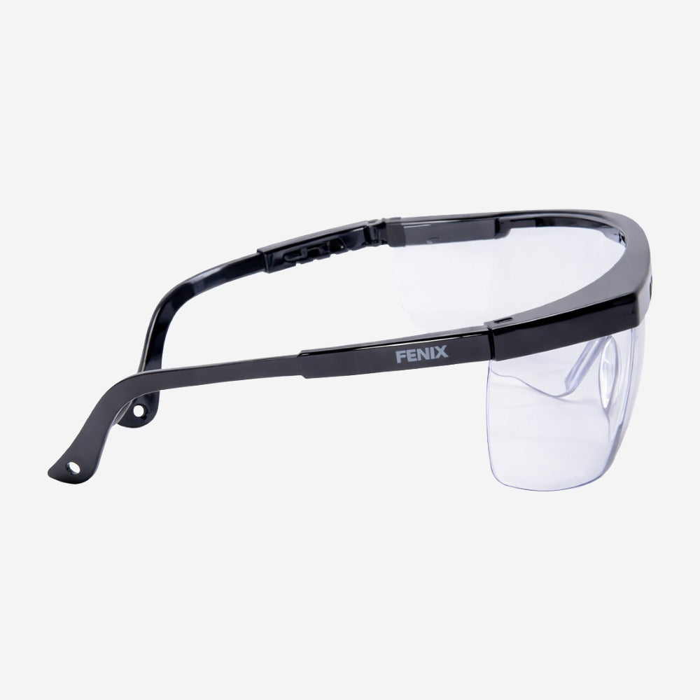 Óculos de Segurança Incolor Frontal e Lateral Lente em Policarbonato Antirrisco UVA e UVB Armação de Nylon Danny Fênix DA-14.500 C.A 9722