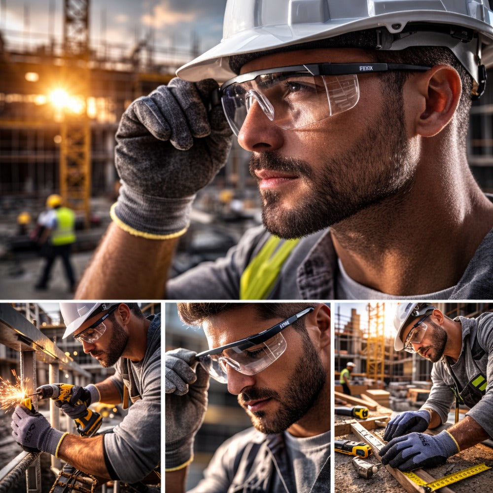 Óculos de Segurança Incolor Frontal e Lateral Lente em Policarbonato Antirrisco UVA e UVB Armação de Nylon Danny Fênix DA-14.500 C.A 9722