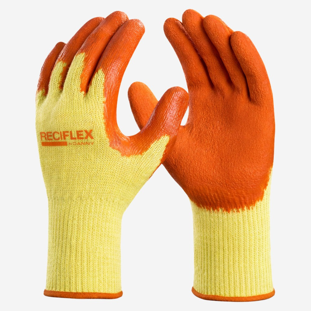 Luva de Proteção Ecológica Altas Temperaturas Até 250º C Algodão Reciclado Com Látex Laranja Danny Eco Reciflex DA-38.000 C.A 31325