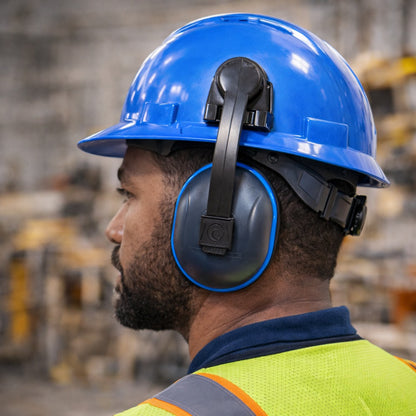 Abafador de Ruídos Tipo Concha 15 dB Azul Acoplável ao Capacete Camper C-200 Eco Soft Slim 800200E C.A 43430