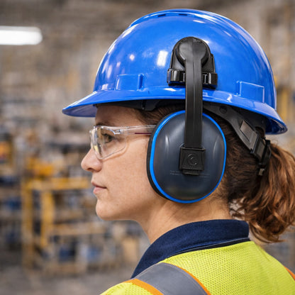 Abafador de Ruídos Tipo Concha 15 dB Azul Acoplável ao Capacete Camper C-200 Eco Soft Slim 800200E C.A 43430