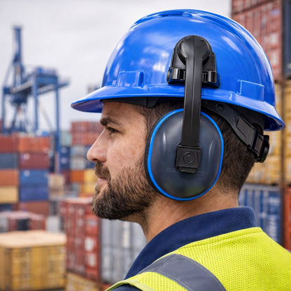 Abafador de Ruídos Tipo Concha 15 dB Azul Acoplável ao Capacete Camper C-200 Eco Soft Slim 800200E C.A 43430