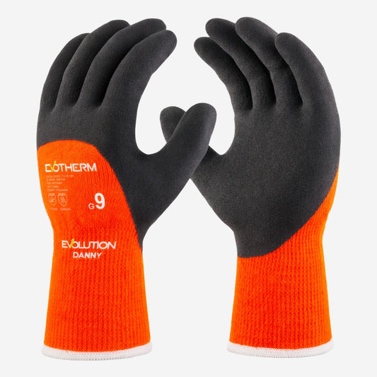 Luva de Proteção Altas Temperaturas Até 250º C Fio Térmico Com Banho 3/4 Látex Laranja Danny Evotherm DA-24.202E C.A 51891