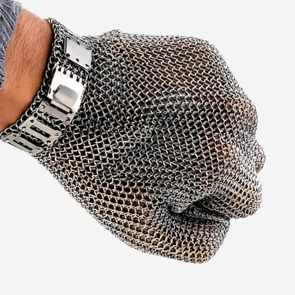 Luva de Proteção Anticorte Malha de Aço Para Açougueiro Leal FIXBR C.A 12203