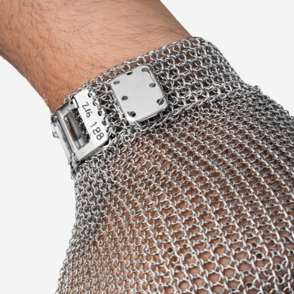 Luva de Proteção Anticorte Malha de Aço Para Açougueiro Leal FIXBR C.A 12203