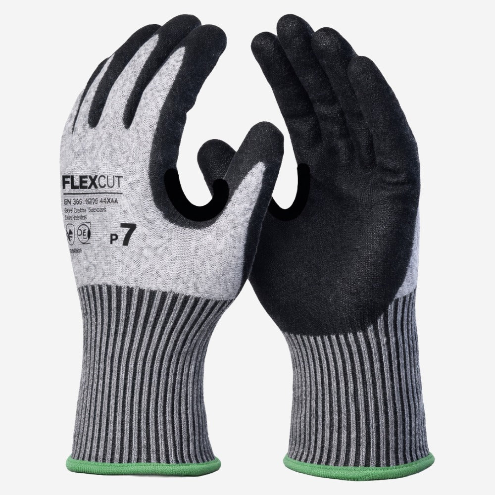 Luva de Proteção Anticorte Altas Temperaturas Até 100º C Polietileno com Banho Nitrílico na Palma Cinza Danny Flexcut DA-45.300 C.A 34000