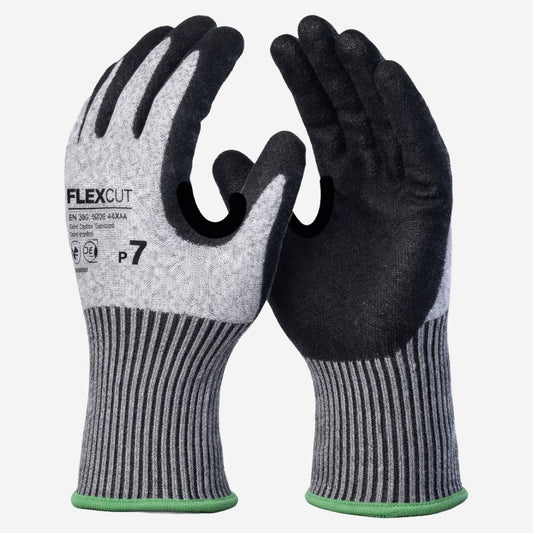Luva de Proteção Anticorte Altas Temperaturas Até 100º C Polietileno com Banho Nitrílico na Palma Cinza Danny Flexcut DA-45.300 C.A 34000