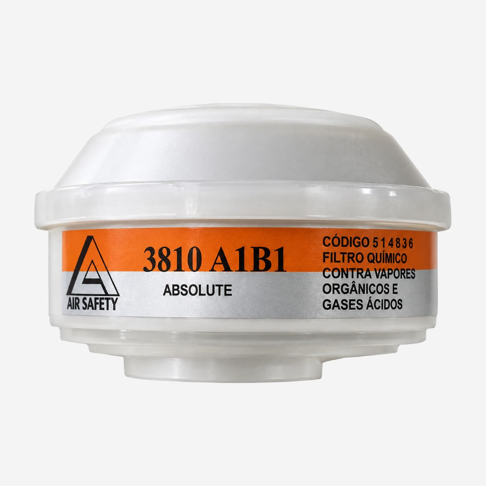 Filtro Químico 3810 A1B1 para Vapores Orgânicos e Gases Ácidos na Indústria Air Safety 514935