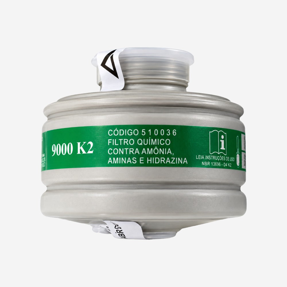 Filtro Químico 9000 K2 Classe 2 para Amônia em Indústria Química e Refrigeração Air Safety 510036