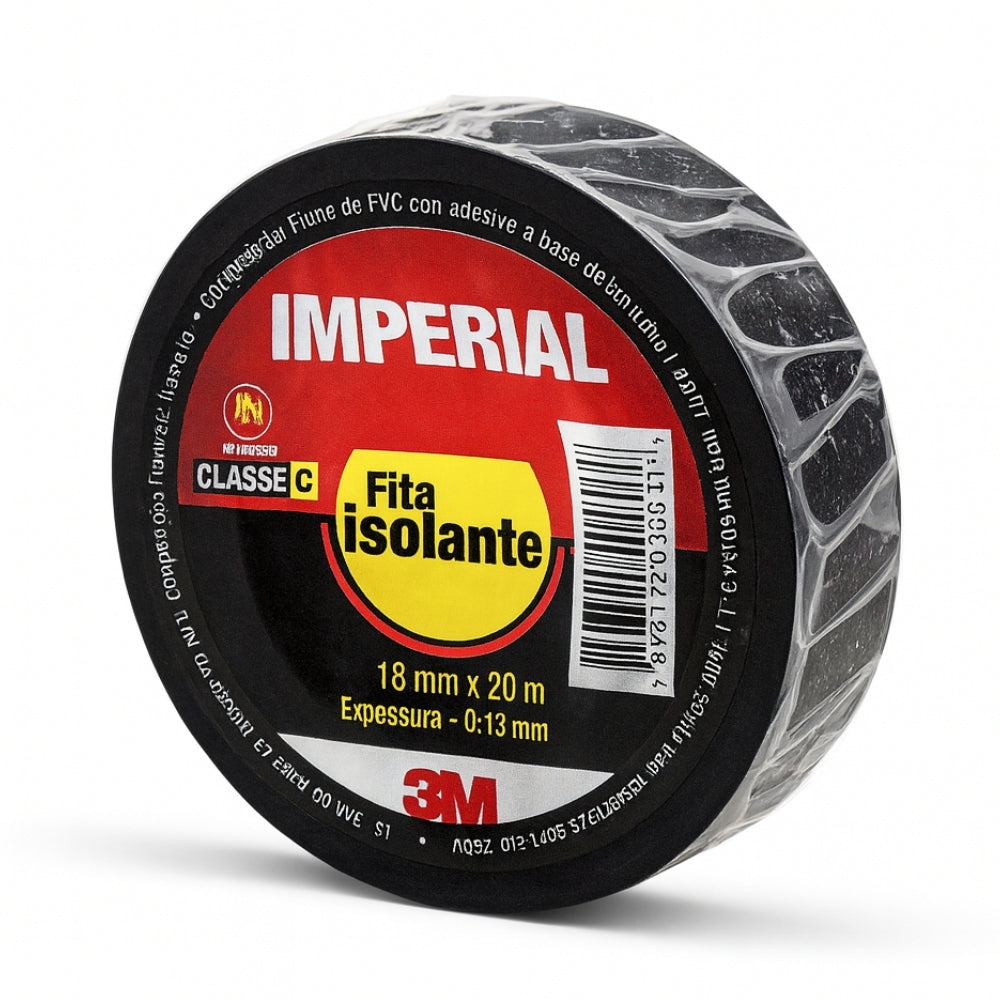 Fita Adesiva Isolante Preta 19mmx5m Espessura 0,17mm Classe A 3M Scotch 33+ HB004216360
