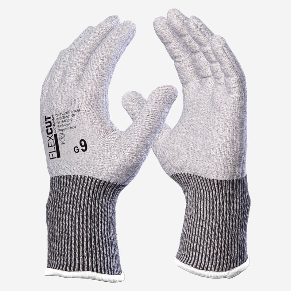 Luva de Proteção Anticorte Baixas Temperaturas Até -30º C Polietileno Cinza Danny Flexcut DA-45.100 C.A 36622