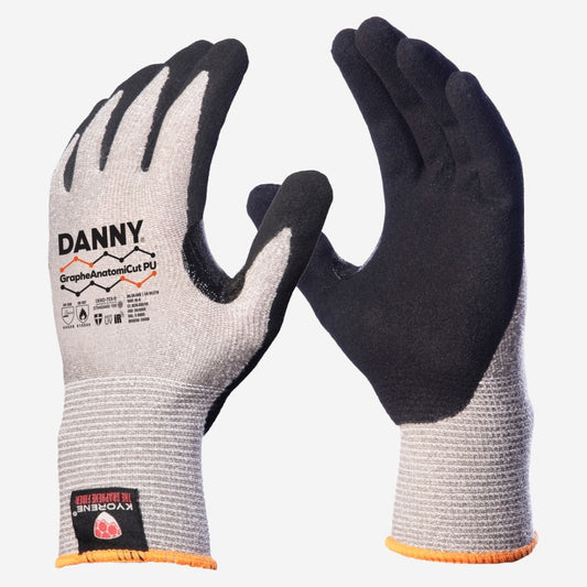 Luva de Proteção Anticorte Baixas e Altas Temperaturas -30º C - 250º C Grafeno Com Banho Nitrílico na Palma Cinza Danny GrapheAnatomiCut DA-50.100 C.A 41999