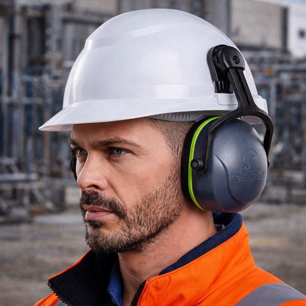 Protetor Auditivo Tipo Concha 17 dB Azul Acoplável Ao Capacete Camper Inter Pro 800218 C.A 51179