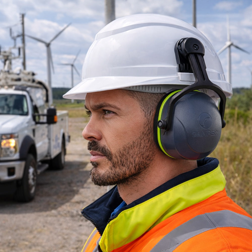 Protetor Auditivo Tipo Concha 17 dB Azul Acoplável Ao Capacete Camper Inter Pro 800218 C.A 51179