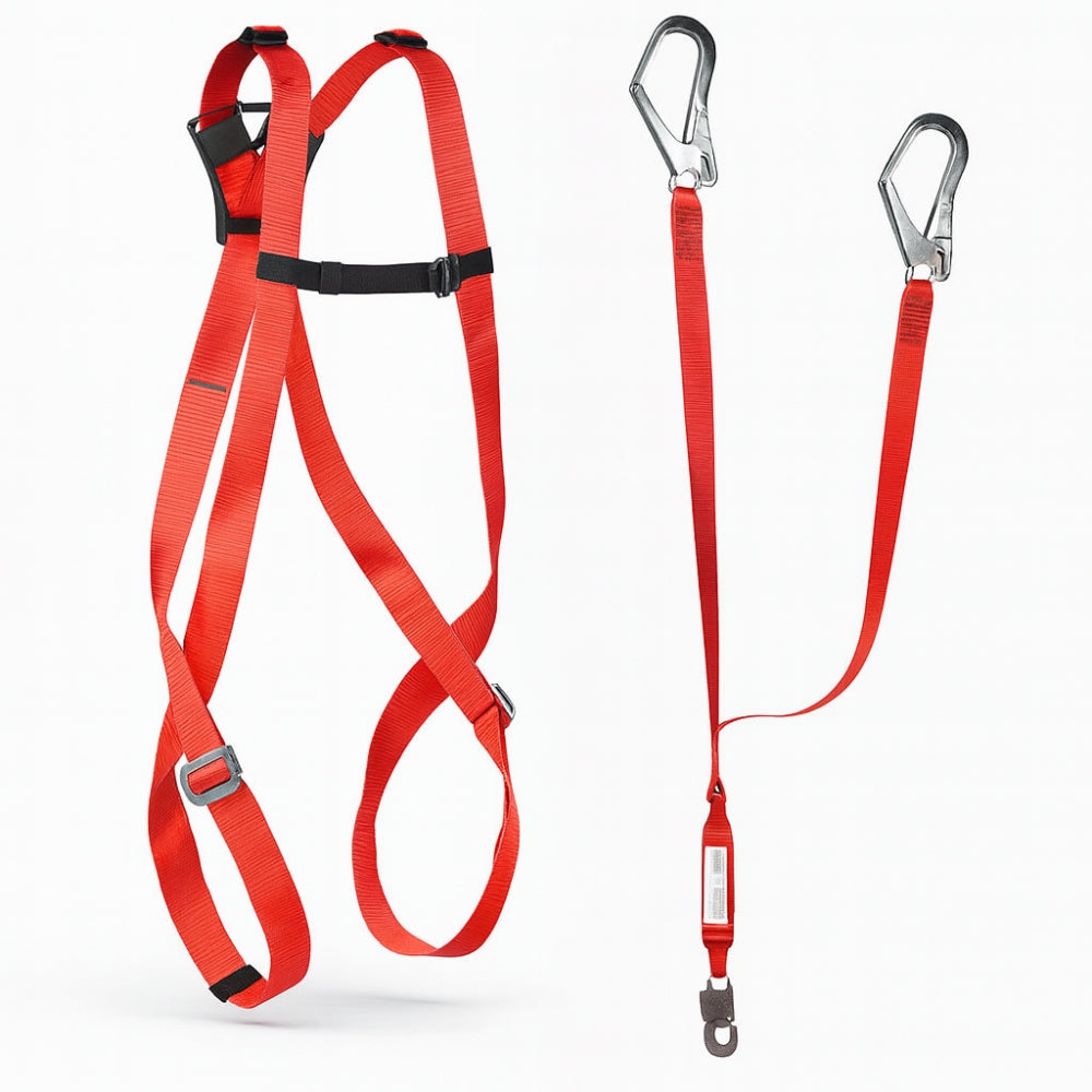 Kit Cinto Paraquedista 1 Ponto de Ancoragem Rosso ACT + Talabarte Duplo Y Rosso Ultra Safe USCJ006256140 CA 51739