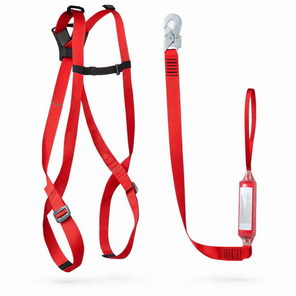 Kit Cinto Paraquedista 1 Ponto de Ancoragem Rosso ACT + Talabarte Único Rosso Chocker Ultra Safe USCJ006156130 CA 51739