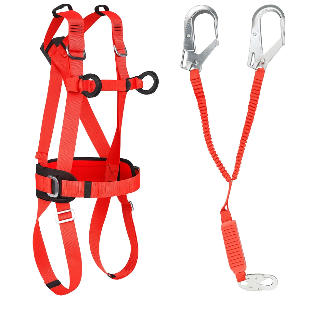 Kit Cinto Paraquedista Com Encosto Acolchoado 4 Pontos de Ancoragem Rosso Comfort + Talabarte Duplo Y Expand Ultra Safe USCJ006356150 CA 51740