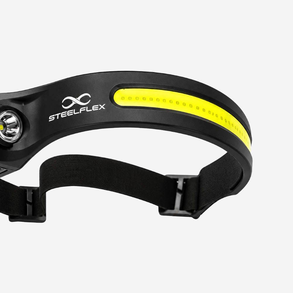 Lanterna de Cabeça 350 lm com Luz 230°, Sensor de Movimento, USB-C e IPX4 para Manutenção e Emergências Steelflex STF-CPTA48617